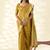 Mustard woven linen tissue silk saree