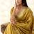 Mustard woven linen tissue silk saree