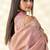 Baby pink woven linen tissue silk saree