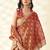 Dark orange woven linen tissue silk saree