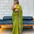 green fendy silk blend diamond work saree with blouse