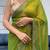 green fendy silk blend diamond work saree with blouse