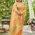 Orange linen saree with unstiched blouse