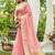 Pink linen saree with unstiched blouse