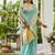 Sky linen saree with unstiched blouse