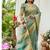 Firozi tissue saree with unstiched blouse