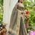 Grey tissue saree with unstiched blouse