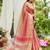 Peach tissue saree with unstiched blouse