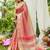 Peach tissue saree with unstiched blouse