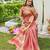 Peach tissue saree with unstiched blouse