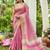 Pink tissue saree with unstiched blouse
