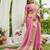 Pink tissue saree with unstiched blouse