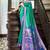 Green rama silk Blend saree with unstitched blouse