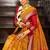 Mustard silk Blend saree with unstitched blouse
