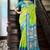Parrot green silk Blend saree with unstitched blouse