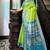 Parrot green silk Blend saree with unstitched blouse