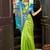 Parrot green silk Blend saree with unstitched blouse