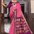 Pink silk Blend saree with unstitched blouse