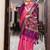 Pink silk Blend saree with unstitched blouse