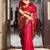 Red silk Blend saree with unstitched blouse