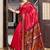 Red silk Blend saree with unstitched blouse