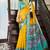 Yellow rama silk Blend saree with unstitched blouse