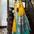 Yellow rama silk Blend saree with unstitched blouse