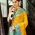 Yellow rama silk Blend saree with unstitched blouse