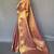 Brown silk blend saree with unstitched blouse