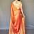 Orange silk blend saree with unstitched blouse