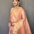 Pink silk blend saree with unstitched blouse