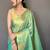 Pista silk blend saree with unstitched blouse