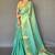 Sky blue silk blend saree with unstitched blouse