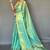 Sky blue silk blend saree with unstitched blouse