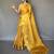 Yellow silk blend saree with unstitched blouse