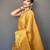 Yellow silk blend saree with unstitched blouse
