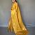 Yellow silk blend saree with unstitched blouse