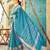 Blue soft silk blend saree with unstitched blouse