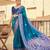Dark rama soft silk blend saree with unstitched blouse