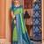 Green blue soft silk blend saree with unstitched blouse