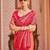 Orange red soft silk blend saree with unstitched blouse