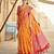 Orange silk Blend saree with unstitched blouse