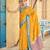 Yellow  silk Blend saree with unstitched blouse