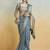 Blue grey silk blend saree with unstitched blouse