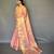 Pink silk blend saree with unstitched blouse