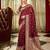 Maroon silk blend saree with unstitched blouse