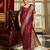 Maroon silk blend saree with unstitched blouse