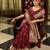 Maroon silk blend saree with unstitched blouse