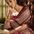 Maroon silk blend saree with unstitched blouse