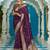 Purple silk blend saree with unstitched blouse